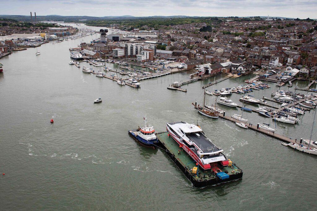 A vessel pulling a big boat 