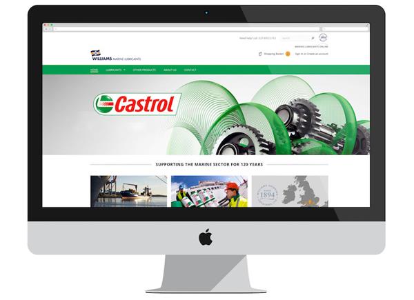 Computer monitor showing Castrol website 
