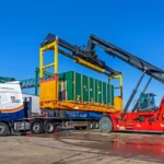 Reachstacker loading to truck